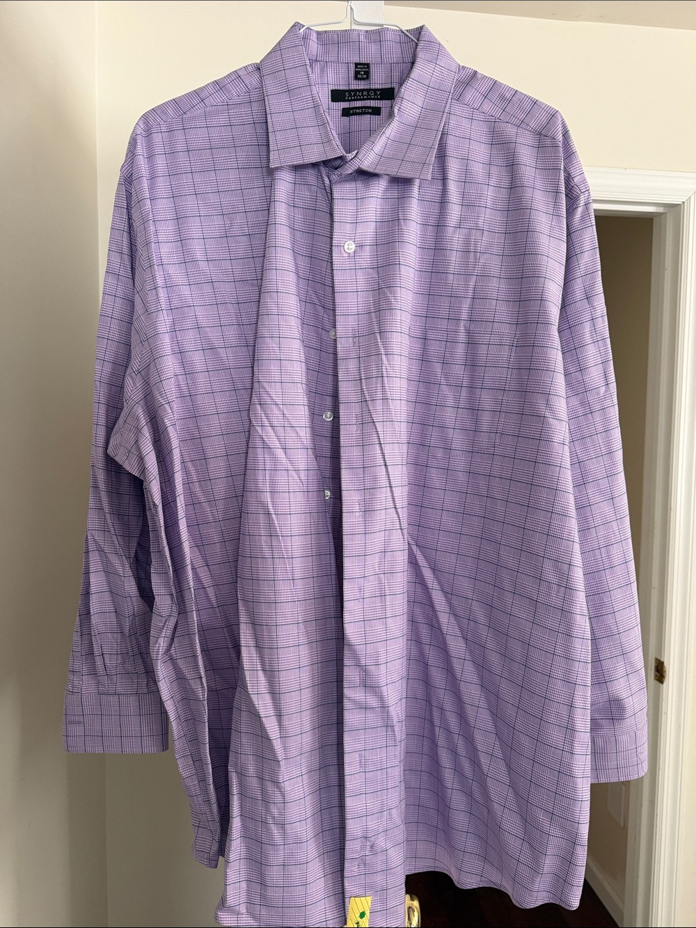 Synergy Lavender Windowpane Dress Shirt - Long Sleeve